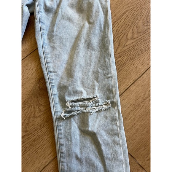 FRAME Denim Skinny de Jeanne Crop Jeans Size 25 Light Wash Distressed Frayed Hem - Picture 2 of 7